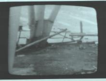 Разрезанная труба на крыше 3-его энергоблока (фото сделано с мониторов пульта управления)